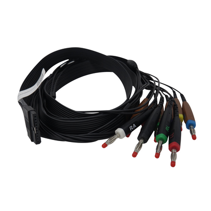 Cable de paciente de 10 hilos, conector tipo banana, AHA